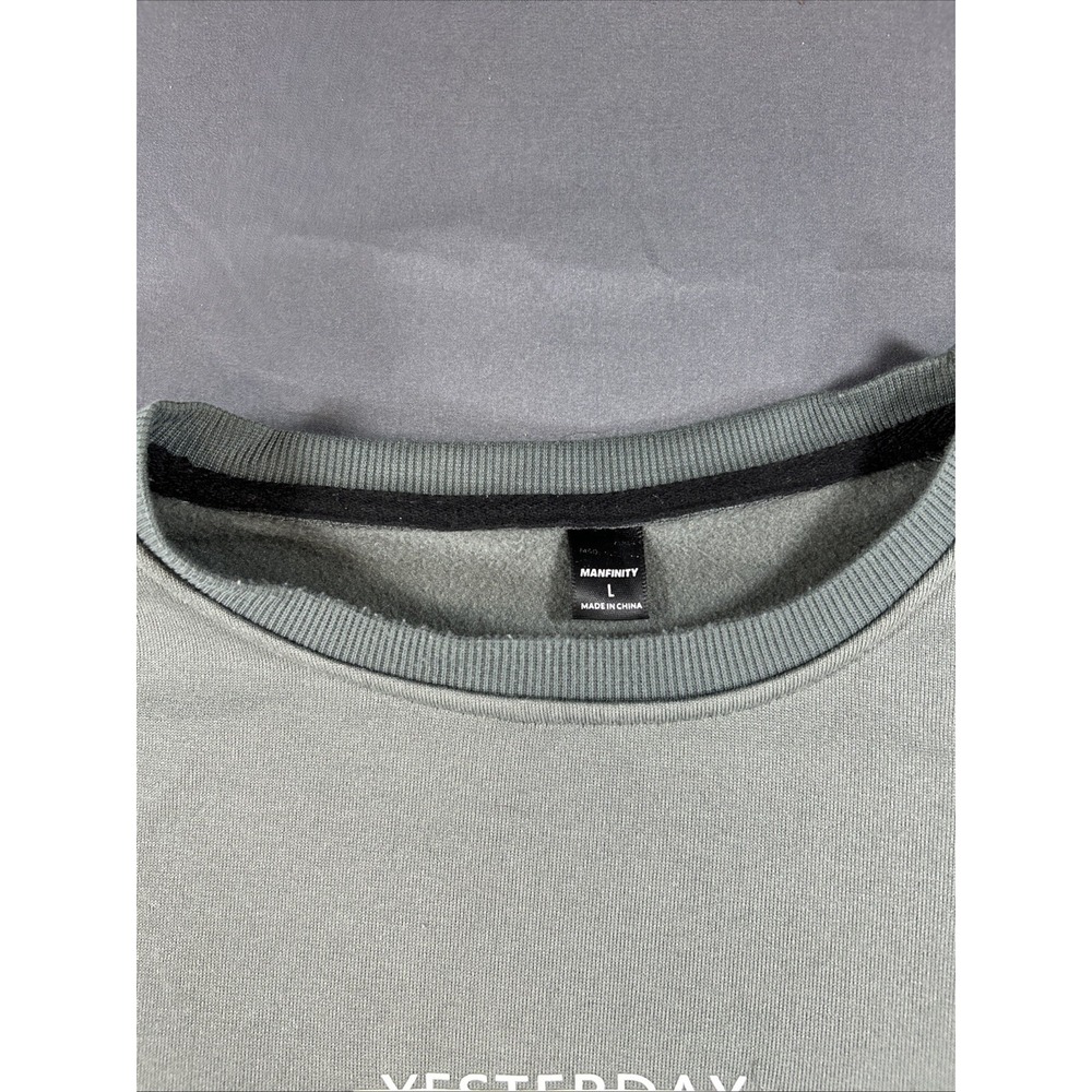 Manfinity fleece sweatshirt Men L (C44)Gray+ accent graphic print/long sleeves